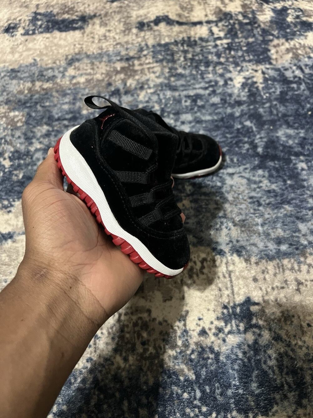 Size 6C- Nike Air Jordan 11 ‘Bred Velvet’ Toddler Sneakers HF7808-061